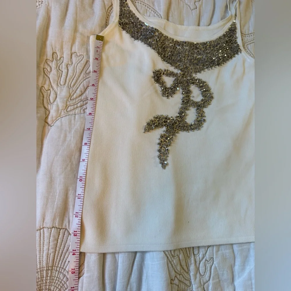 Embellished White Tank Top - Picture 6 of 11